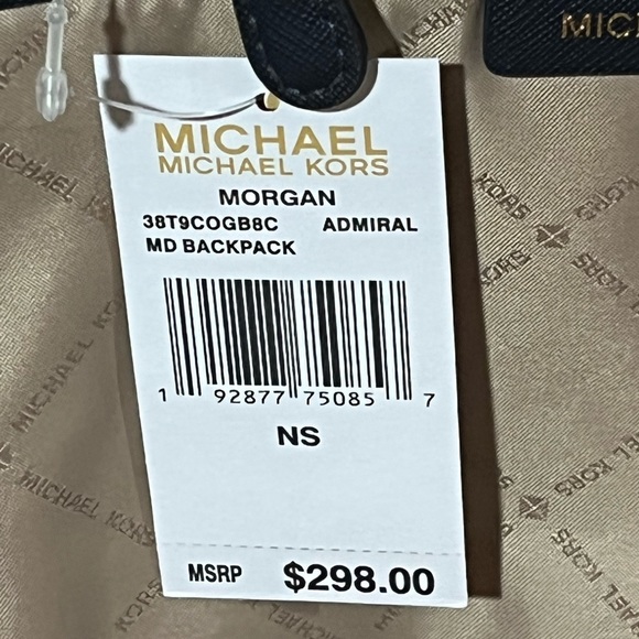 Michael Kors Morgan Backpack Blue NWT - Picture 3 of 7